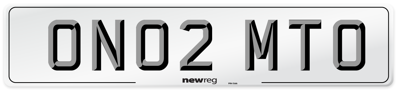ON02 MTO Number Plate from New Reg